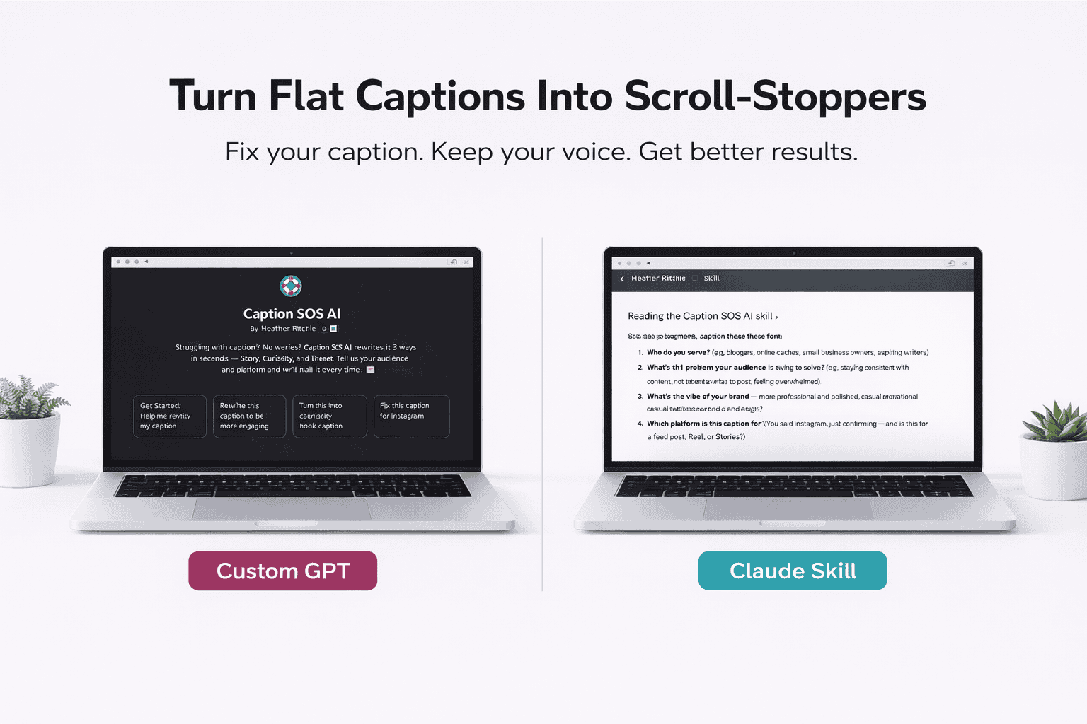 Caption SOS AI — Custom GPT and Claude Skill